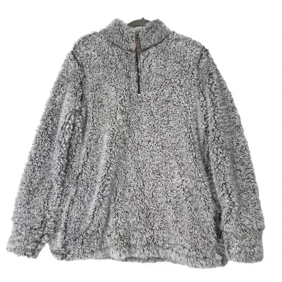 ORIGINAL WEATHERPROOF SWEATER LARGE VTG GRAY FUZZY COMFORTABLE PULLOVER JACKET - Picture 12 of 13